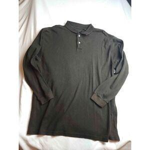 M.E. Sport Polo Shirt Mens Size Big 2X Brown Knit Long Sleeve Casual Outdoors